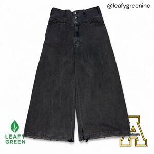 Raf Simons Archive Redux SS04 Waves Black Wash Wide Denim Jeans us sz 33